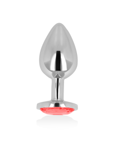OHMAMA ANAL PLUG WITH RED CRYSTAL 8 CM 2