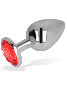 OHMAMA ANAL PLUG WITH RED CRYSTAL 8 CM