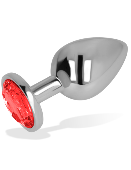 OHMAMA ANAL PLUG WITH RED CRYSTAL 8 CM