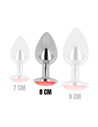 OHMAMA ANAL PLUG WITH RED CRYSTAL 8 CM