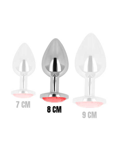 OHMAMA ANAL PLUG WITH RED CRYSTAL 8 CM