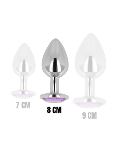 OHMAMA ANAL PLUG WITH VIOLET CRYSTAL 8 CM