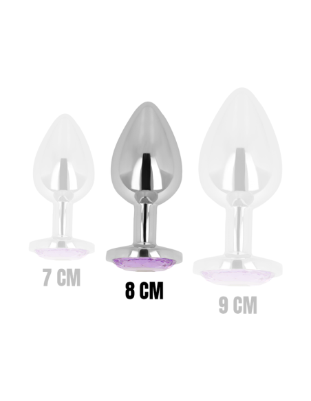 OHMAMA ANAL PLUG WITH VIOLET CRYSTAL 8 CM