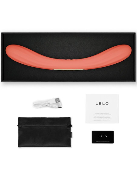LELO BOOMERANG DOUBLE ENDED VIBRATOR CORAL RED