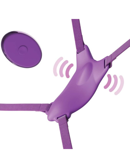 FANTASY FOR HER BUTTERFLY HARNESS VIBRATING RECHARGEABLE REMOTE CONTROL PURPLE