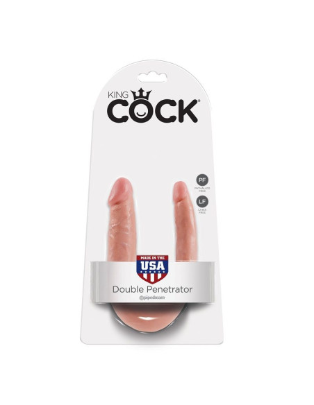 KING COCK U SHAPED SMALL DOUBLE TROUBLE FLESH 127 CM