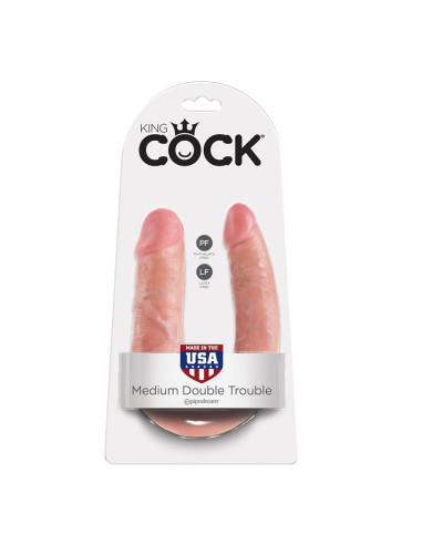 KING COCK U SHAPED MEDIUM DOUBLE TROUBLE FLESH 139 CM