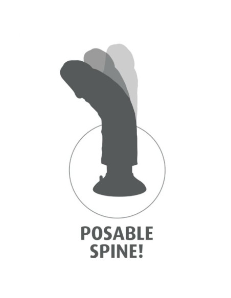 KING COCK 23 CM VIBRATING COCK WITH BALLS FLESH