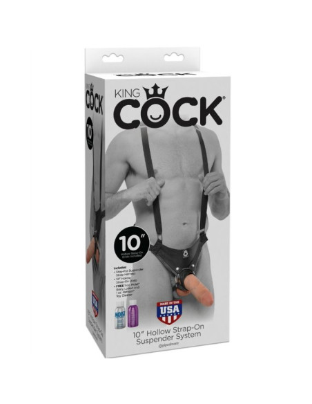 KING COCK 255 CM HOLLOW STRAP ON SUSPENDER SYSTEM FLESH