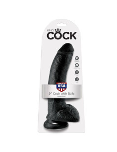 KING COCK 9 DILDO BLACK WITH BALLS 229 CM 2