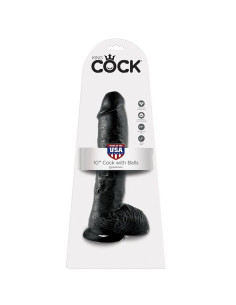 KING COCK 10 DILDO BLACK WITH BALLS 254 CM 2