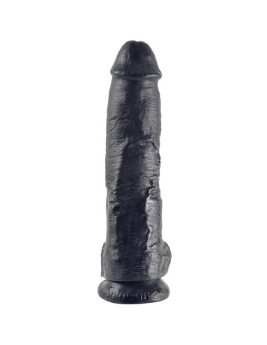 KING COCK 10 DILDO BLACK WITH BALLS 254 CM