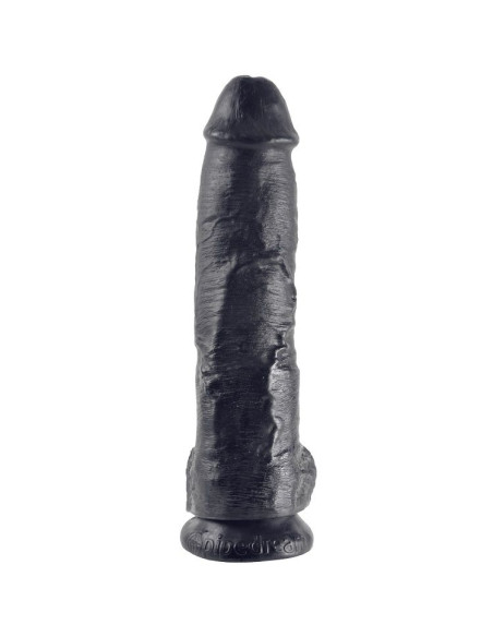 KING COCK 10 DILDO BLACK WITH BALLS 254 CM
