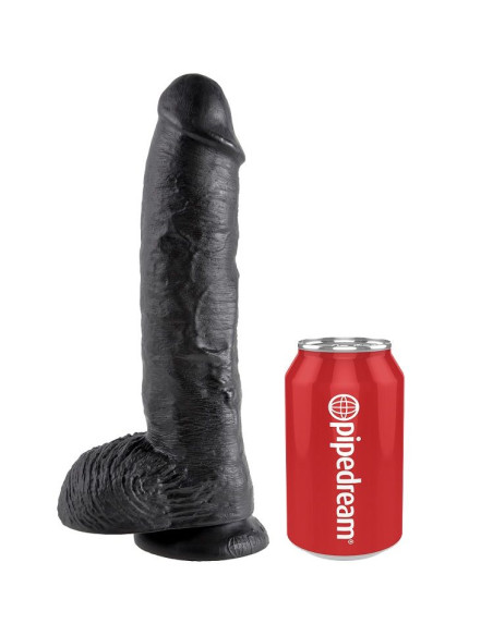 KING COCK 10 DILDO BLACK WITH BALLS 254 CM