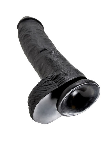 KING COCK 10 DILDO BLACK WITH BALLS 254 CM