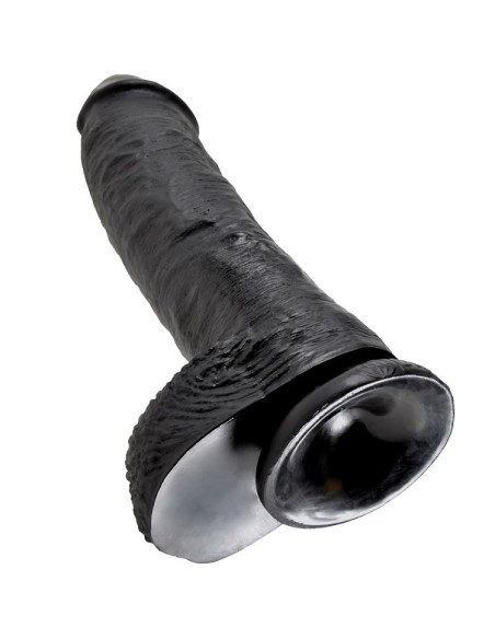 KING COCK 10 DILDO BLACK WITH BALLS 254 CM
