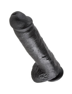 KING COCK 11 DILDO BLACK WITH BALLS 28 CM