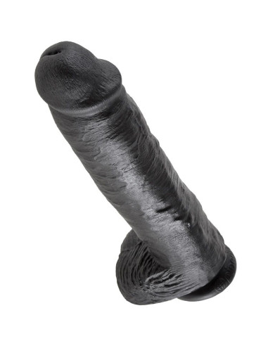 KING COCK 11 DILDO BLACK WITH BALLS 28 CM