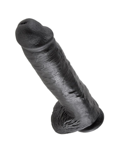 KING COCK 11 DILDO BLACK WITH BALLS 28 CM