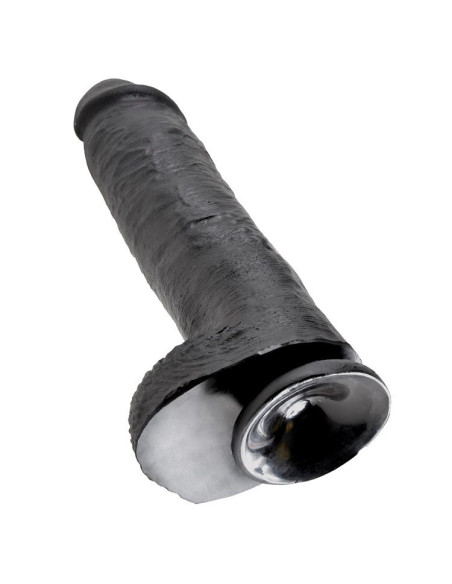 KING COCK 11 DILDO BLACK WITH BALLS 28 CM