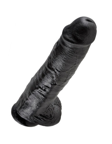 KING COCK 11 DILDO BLACK WITH BALLS 28 CM