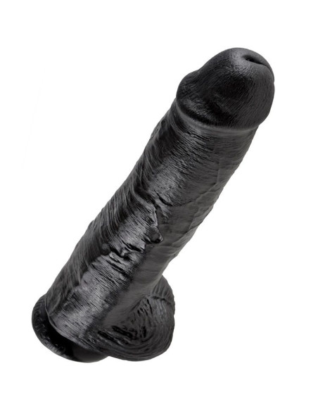 KING COCK 11 DILDO BLACK WITH BALLS 28 CM