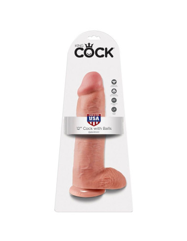 KING COCK 12 DILDO FLESH WITH BALLS 3048 CM