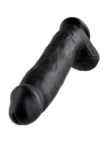 KING COCK 12 DILDO BLACK WITH BALLS 3048 CM