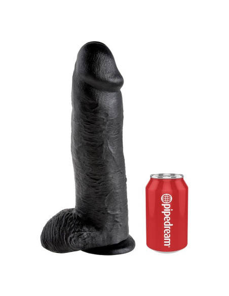 KING COCK 12 DILDO BLACK WITH BALLS 3048 CM