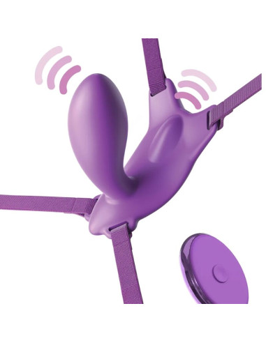 FANTASY FOR HER BUTTERFLY HARNESS G SPOT WITH VIBRATOR RECHARGEABLE REMOTE CONTROL VIOLET