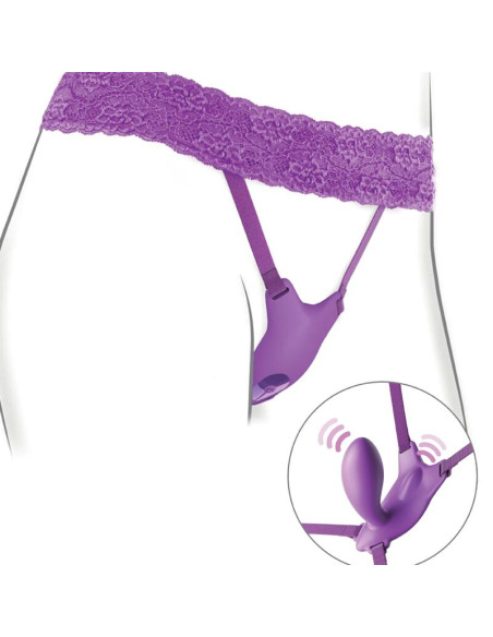 FANTASY FOR HER BUTTERFLY HARNESS G SPOT WITH VIBRATOR RECHARGEABLE REMOTE CONTROL VIOLET