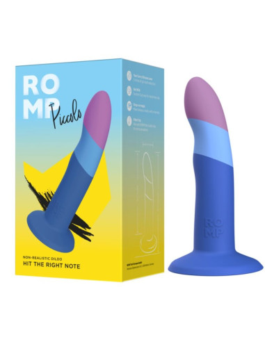ROMP PICCOLO SILICONE DILDO WITH TRICOLOR SUCTION CUP 14 CM