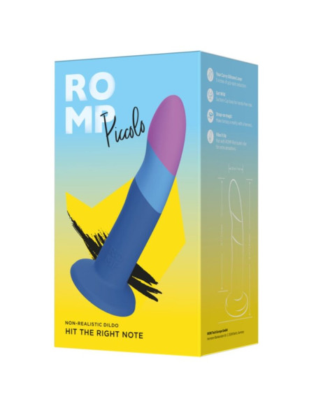 ROMP PICCOLO SILICONE DILDO WITH TRICOLOR SUCTION CUP 14 CM