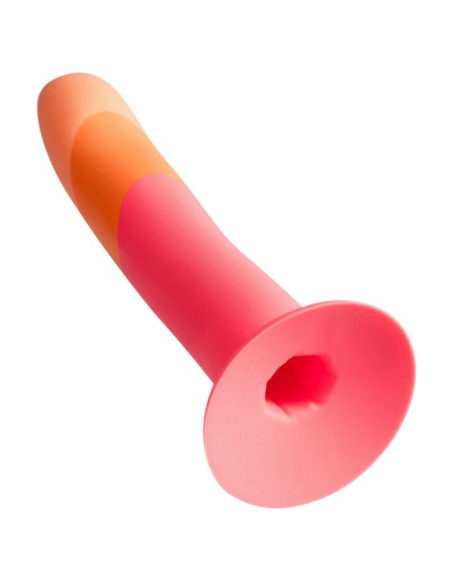 ROMP DIZI SILICONE DILDO WITH SUCTION CUP TRICOLOR 18 CM