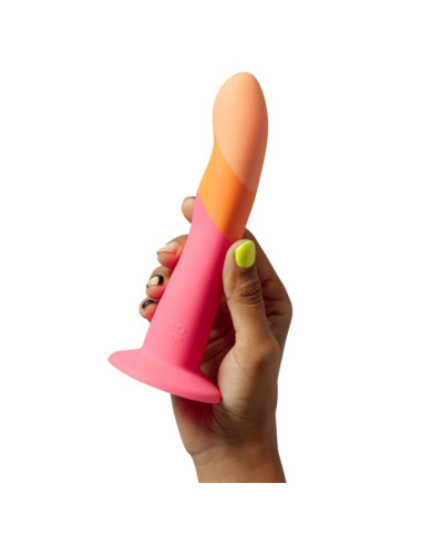 ROMP DIZI SILICONE DILDO WITH SUCTION CUP TRICOLOR 18 CM