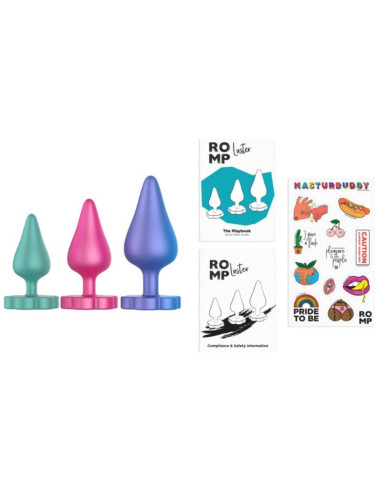 ROMP LUSTER ANAL TRAINING KIT S M L WITH FLOWER SHAPED BASE