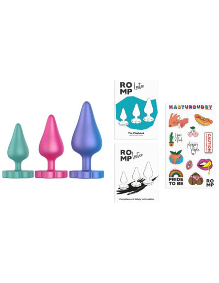 ROMP LUSTER ANAL TRAINING KIT S M L WITH FLOWER SHAPED BASE