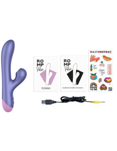 ROMP PULSE RABBIT DUAL G SPOT VIBRATOR ELECTRIC BLUE