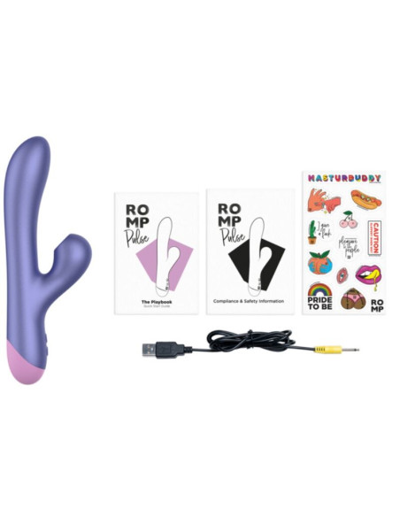 ROMP PULSE RABBIT DUAL G SPOT VIBRATOR ELECTRIC BLUE