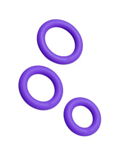 ROMP REMIX TRIO SET OF 3 PURPLE SILICONE PENIS RINGS