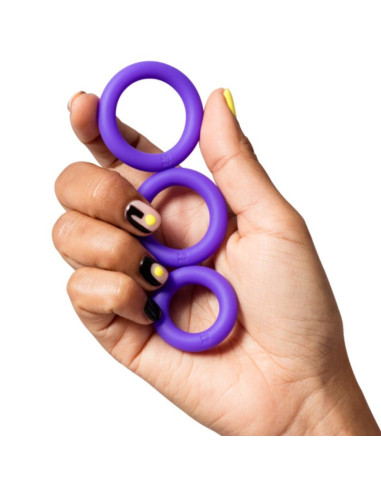 ROMP REMIX TRIO SET OF 3 PURPLE SILICONE PENIS RINGS
