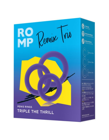 ROMP REMIX TRIO SET OF 3 PURPLE SILICONE PENIS RINGS