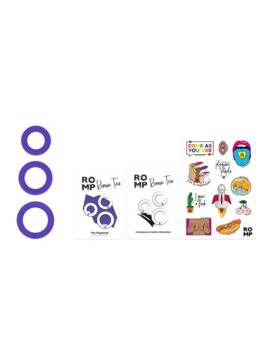 ROMP REMIX TRIO SET OF 3 PURPLE SILICONE PENIS RINGS
