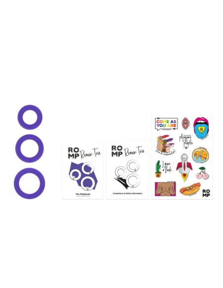ROMP REMIX TRIO SET OF 3 PURPLE SILICONE PENIS RINGS