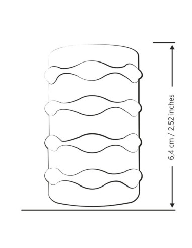 ROMP MOSH TRANSPARENT MALE MASTURBATOR WITH 6 CM REVERSBLE SHEATH