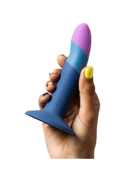 ROMP PICCOLO HARNESS SILICONE DILDO WITH TRICOLOR SUCTION CUP 14 CM
