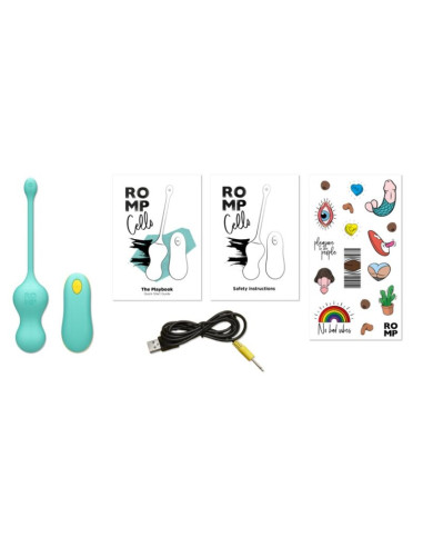 ROMP CELLO MULTIFUNCTION VIBRATING EGG TURQUOISE REMOTE CONTROL