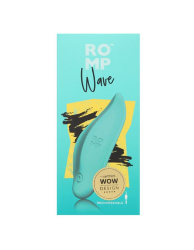 ROMP WAVE VIBRATOR CLITORAL STIMULATOR ERGONOMIC SHAPE AQUA GREEN