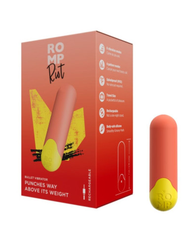 ROMP RIOT MULTIFUNCTION VIBRATING BULLET ORANGE YELLOW