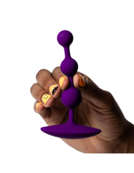 ROMP AMP PURPLE FLEXIBLE SILICONE ANAL BEADS 125 CM PURPLE